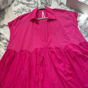 Vibrant Pink Sleeveless Cover Up